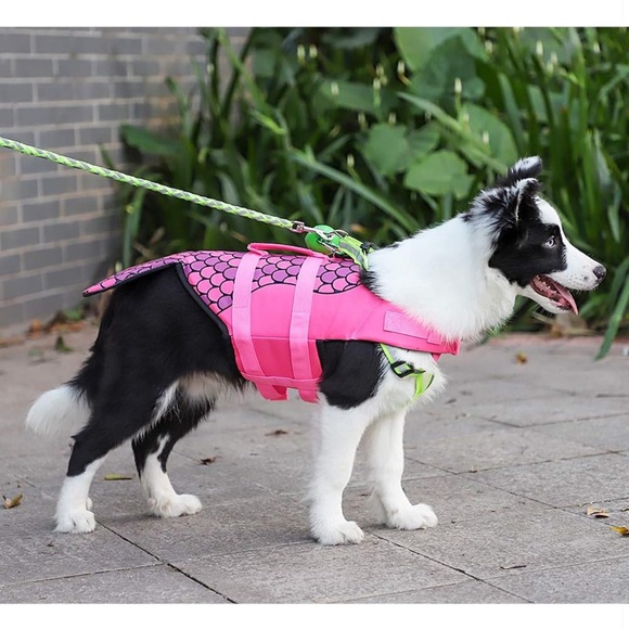 Mermaid Dog Sz SMALL Life Jacket Vest Saver Safety Swim Preserver Rescue Handle - Picture 4 of 16